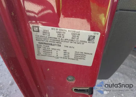 2011 GMC Acadia Sl z USA, uszkodzony, nr VIN 1GKKRNED8BJ271784